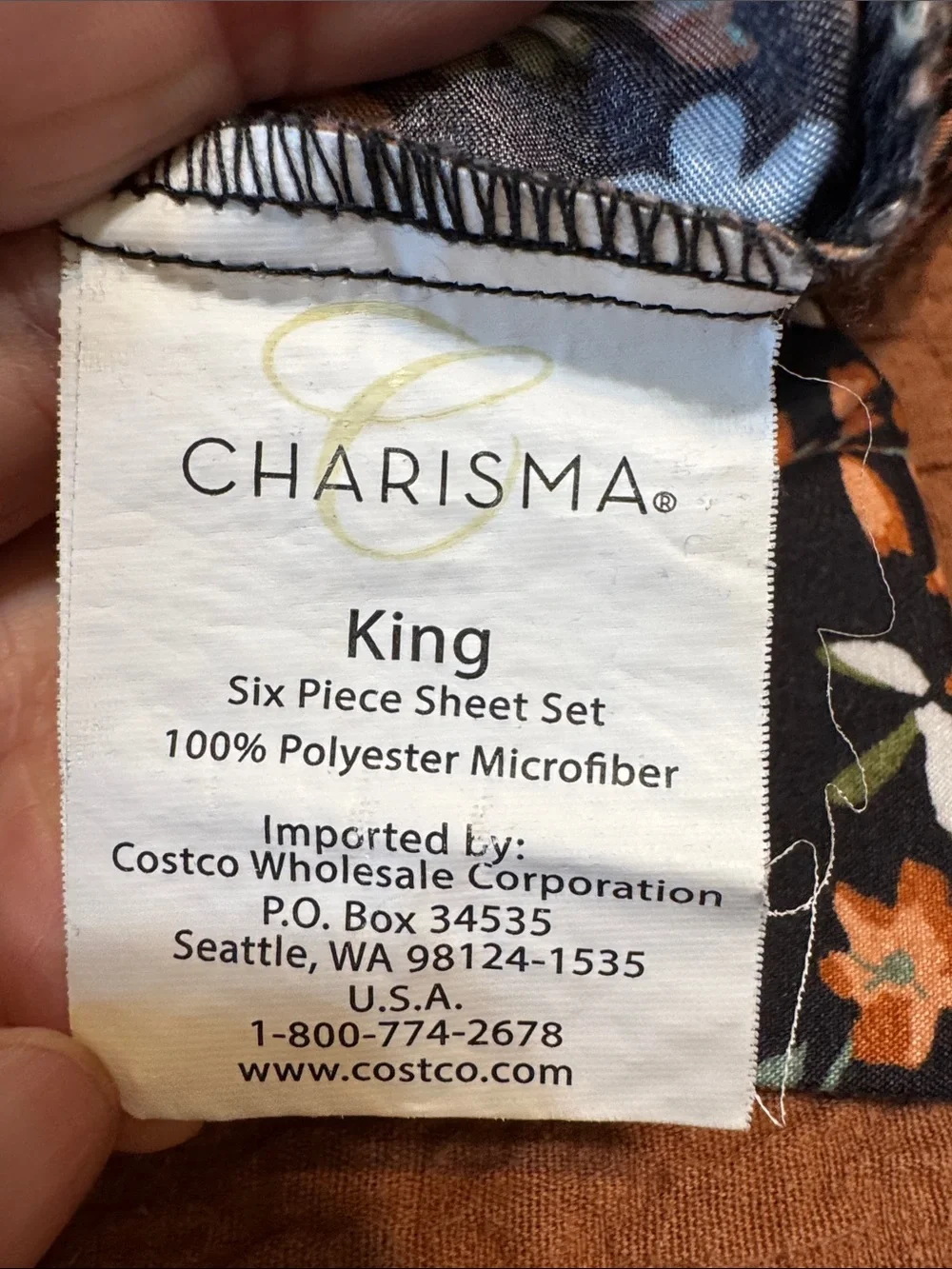 Charisma Black Floral Sheet Set with Orange and Green Accents